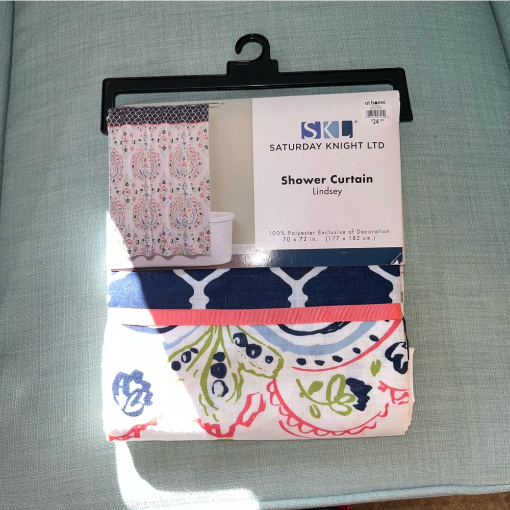 Saturday Knight  Lindsey Fabric Shower Curtain Floral Flower Bohemian Abstract